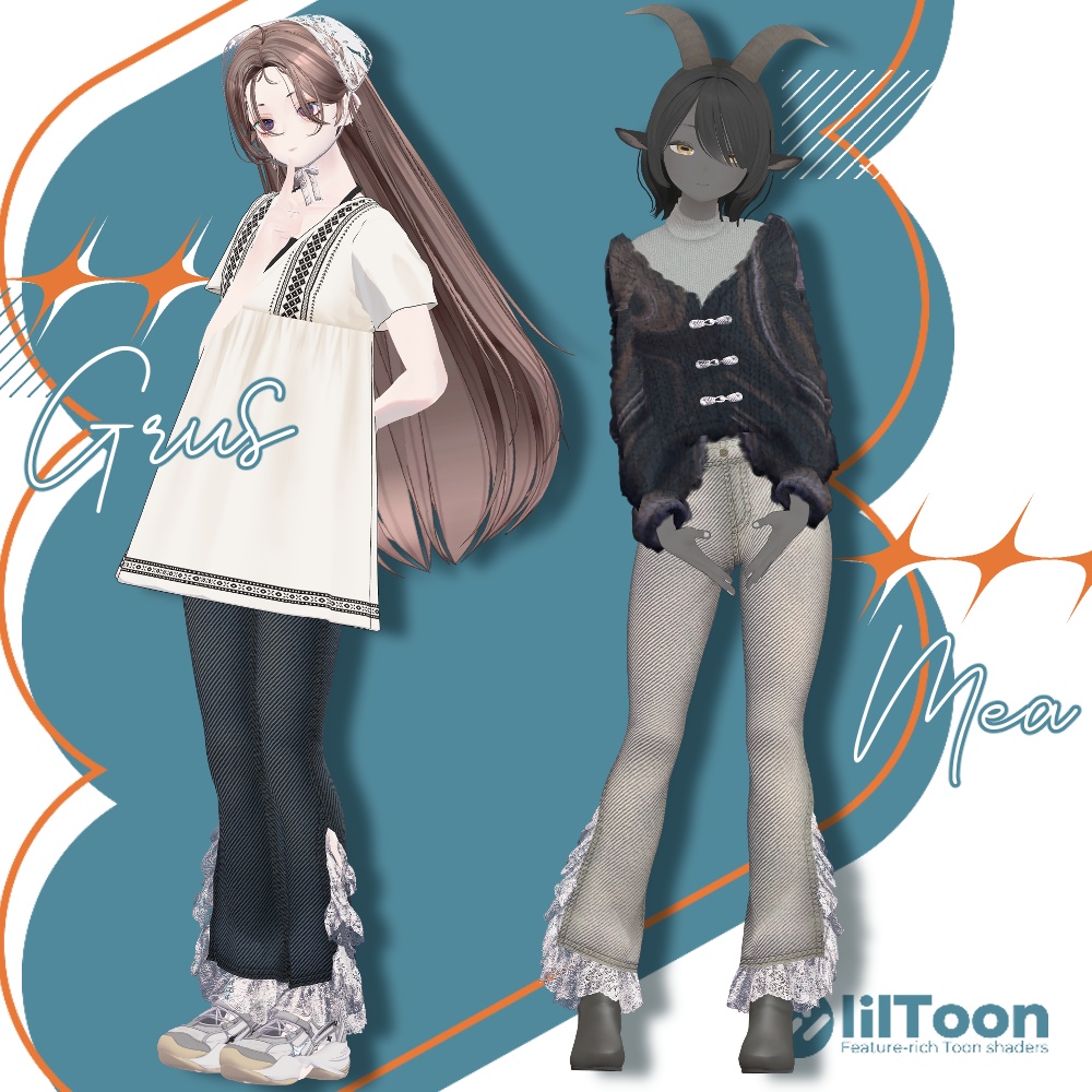 【VRC想定衣装】lace flare pants-レースフレアパンツ-【Lapwing】【Grus】【Marycia】【山羊のメア】