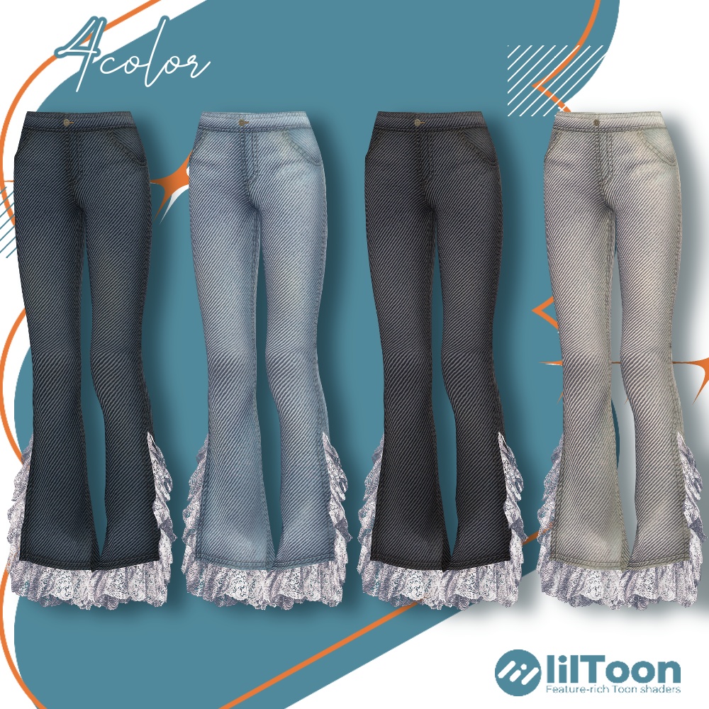 【VRC想定衣装】lace flare pants-レースフレアパンツ-【Lapwing】【Grus】【Marycia】【山羊のメア】