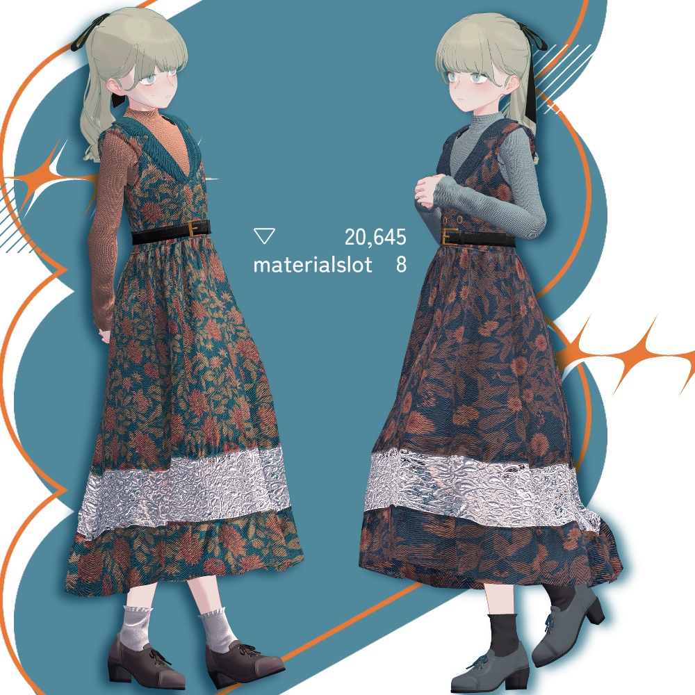 【VRC想定衣装】lace knit dress-レースニットワンピース-【Lapwing】【Grus】【Marycia】