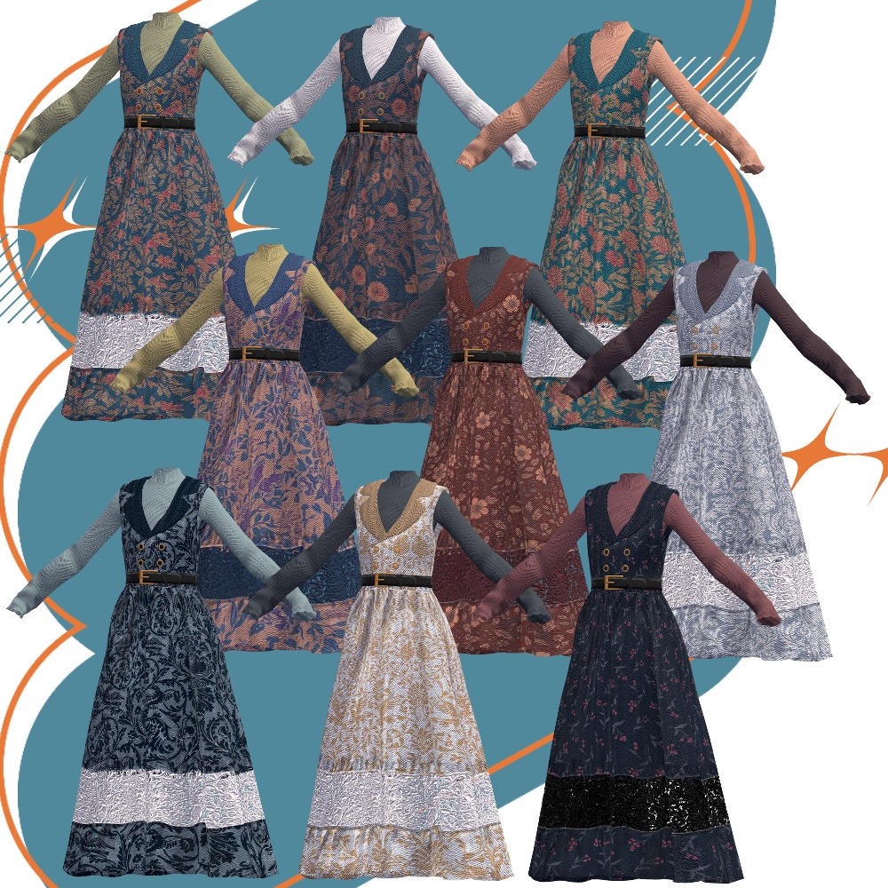 【VRC想定衣装】lace knit dress-レースニットワンピース-【Lapwing】【Grus】【Marycia】