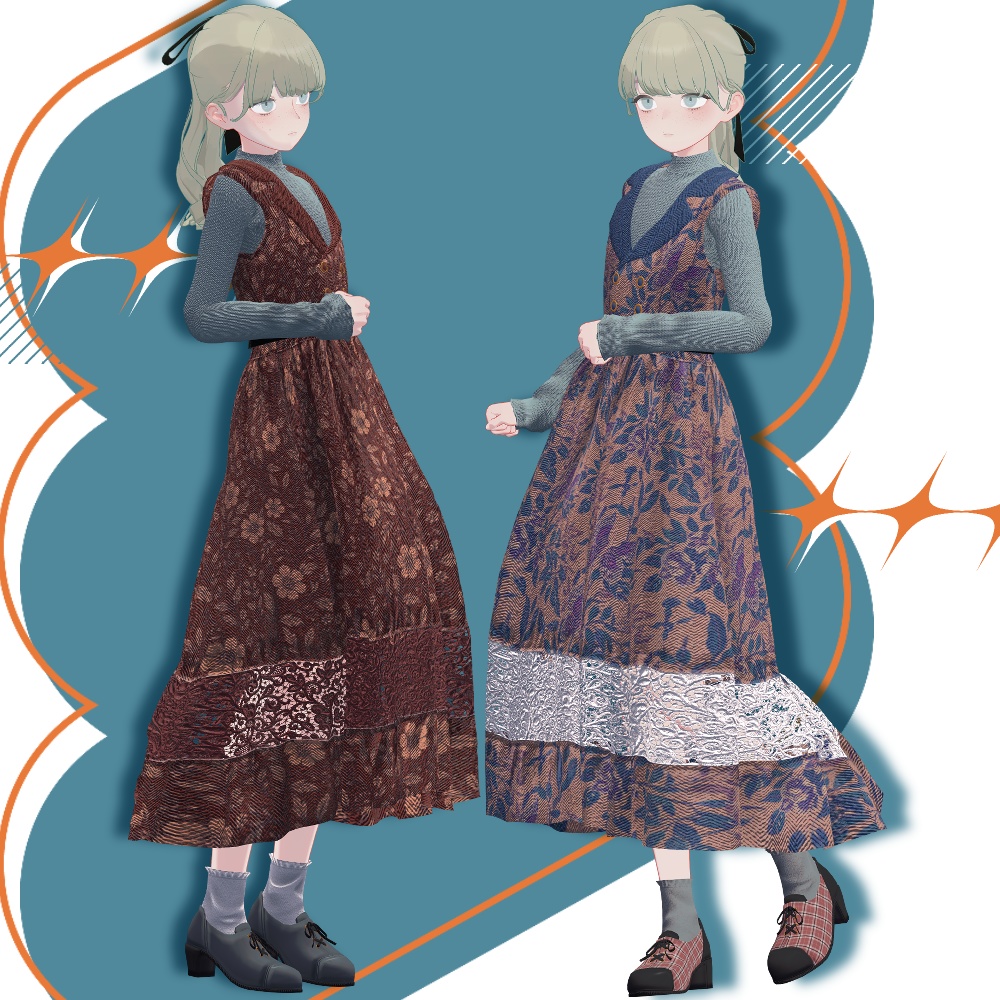 【VRC想定衣装】lace knit dress-レースニットワンピース-【Lapwing】【Grus】【Marycia】