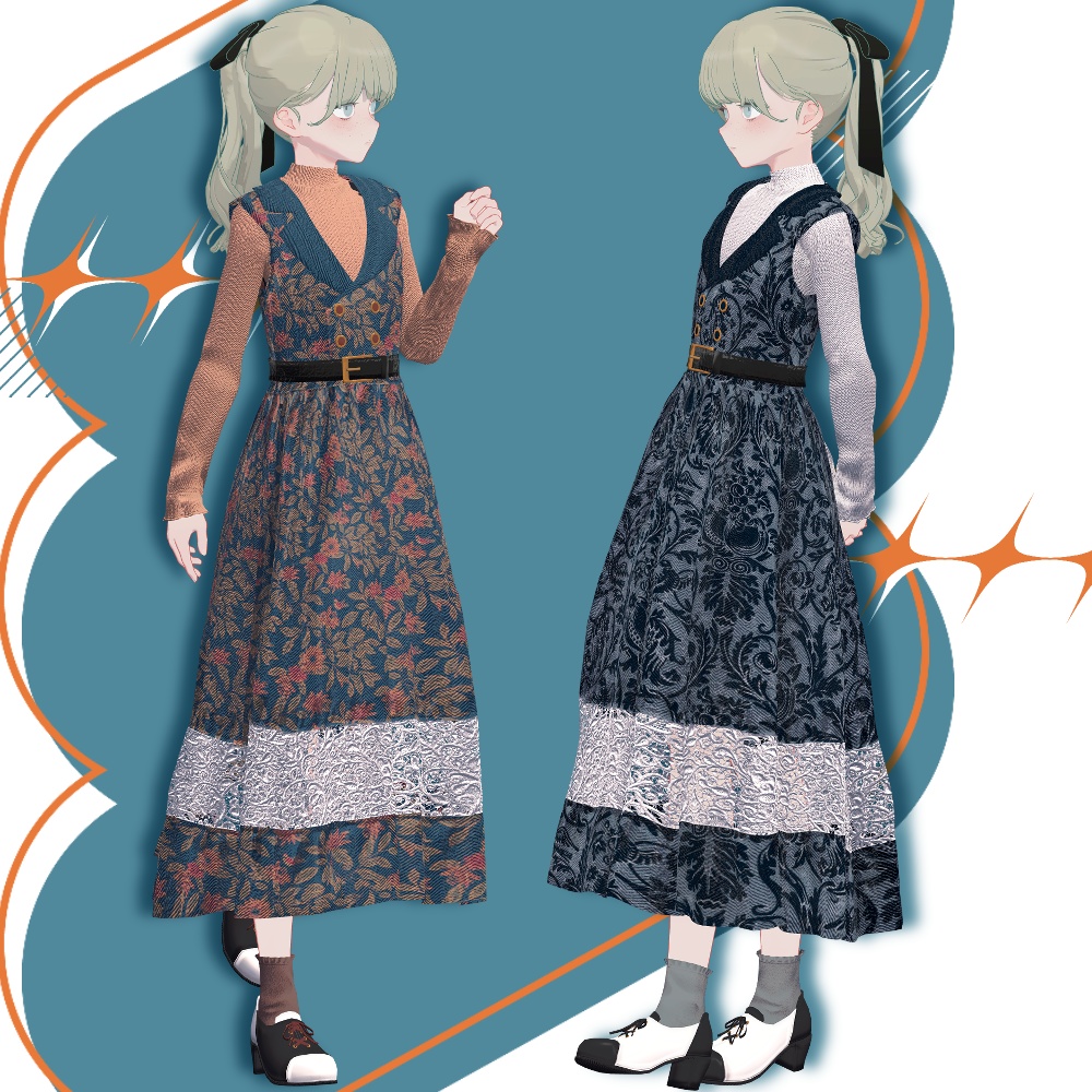 【VRC想定衣装】lace knit dress-レースニットワンピース-【Lapwing】【Grus】【Marycia】