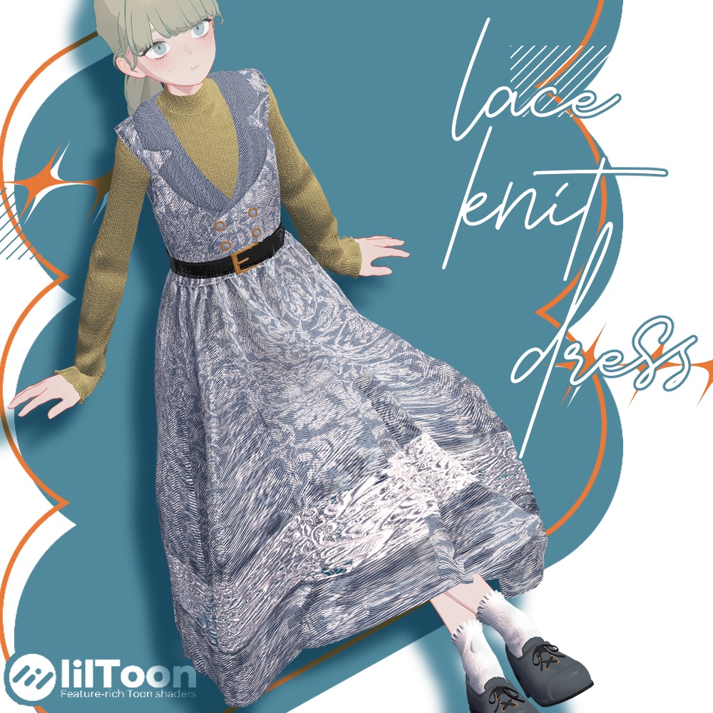 【VRC想定衣装】lace knit dress-レースニットワンピース-【Lapwing】【Grus】【Marycia】
