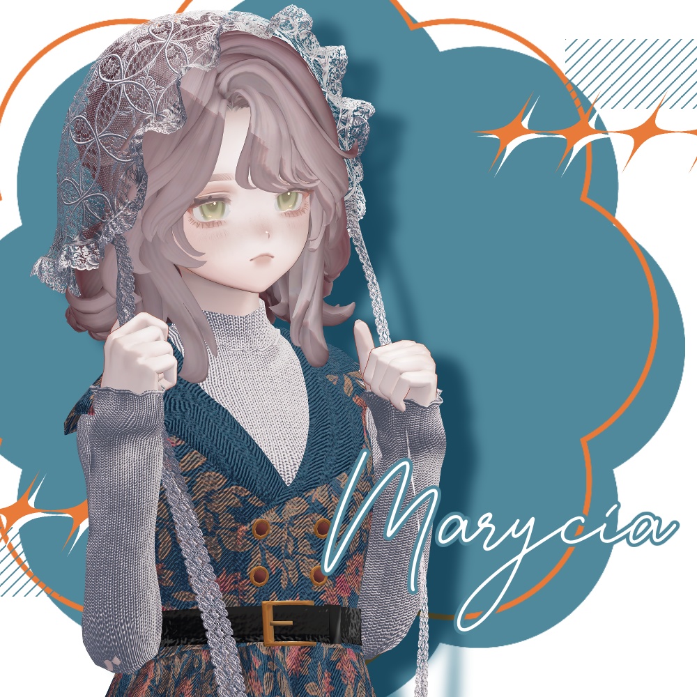 【VRC想定アクセサリー】lace blanket-レースボンネット-