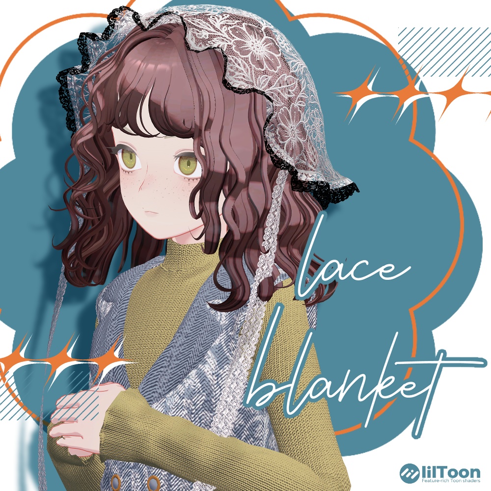 【VRC想定アクセサリー】lace blanket-レースボンネット-