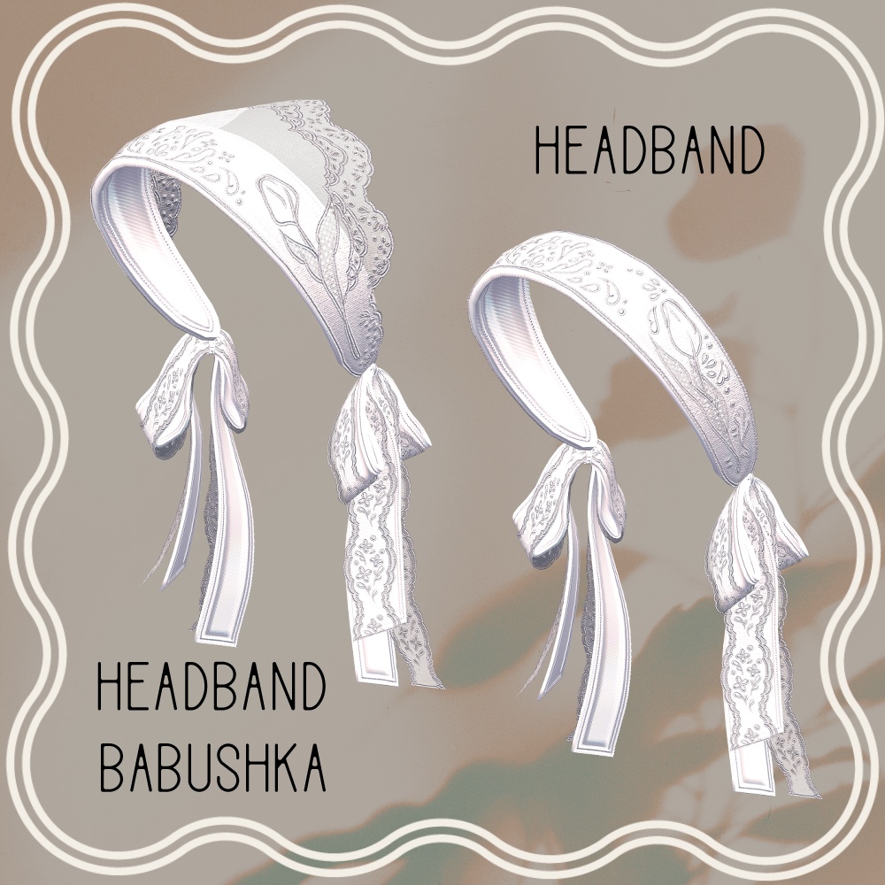 【VRC想定アクセサリー】headband babushka-ヘアバンドバブーシュカ-