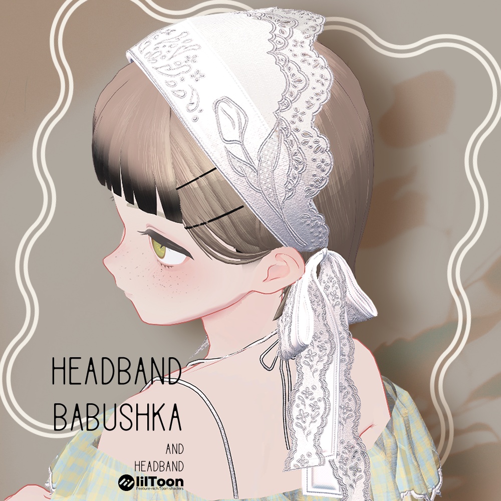 【VRC想定アクセサリー】headband babushka-ヘアバンドバブーシュカ-