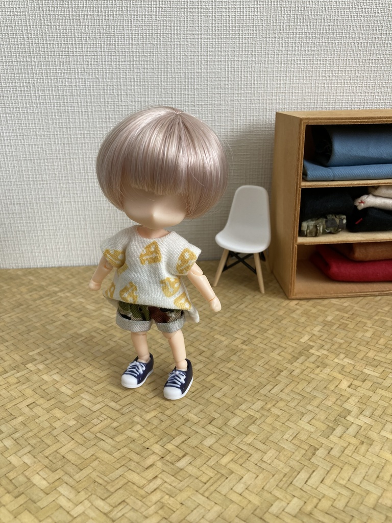 ロングテール半袖Tシャツ(チーズ柄)