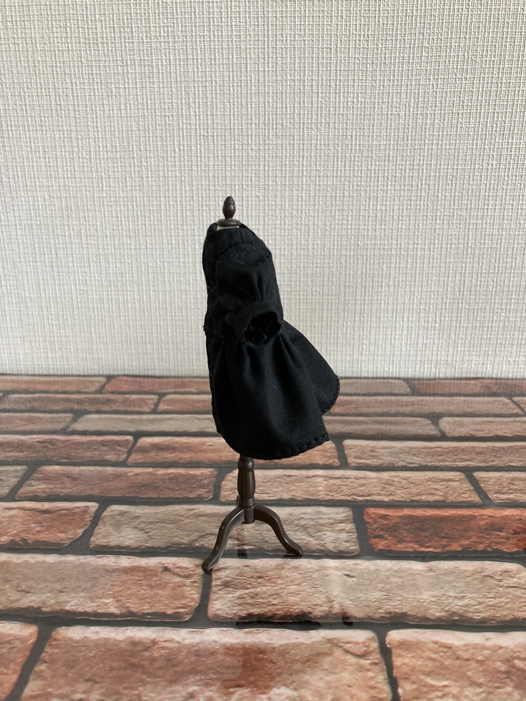 ノーカラーワンピース・付け襟セット