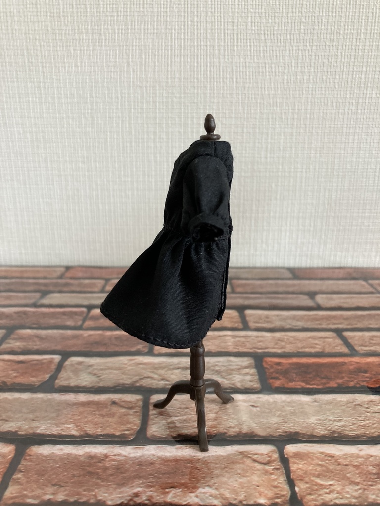 ノーカラーワンピース・付け襟セット