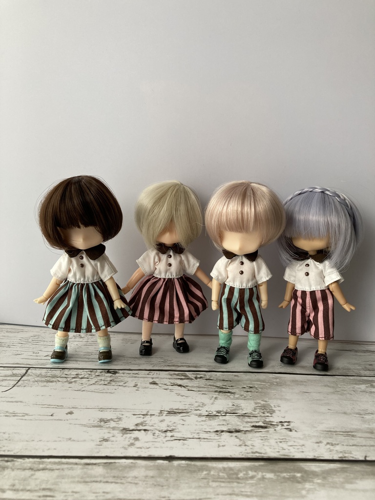 ショコラストライプワンピース(パンツタイプ)