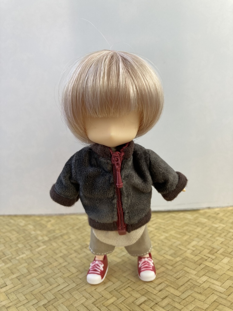 フェイクレザー柄ブルゾン