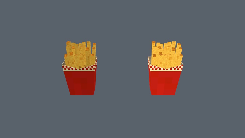 PS1風 フライドポテト|VRChat向けローポリ小物 / PS1 Fries Prop