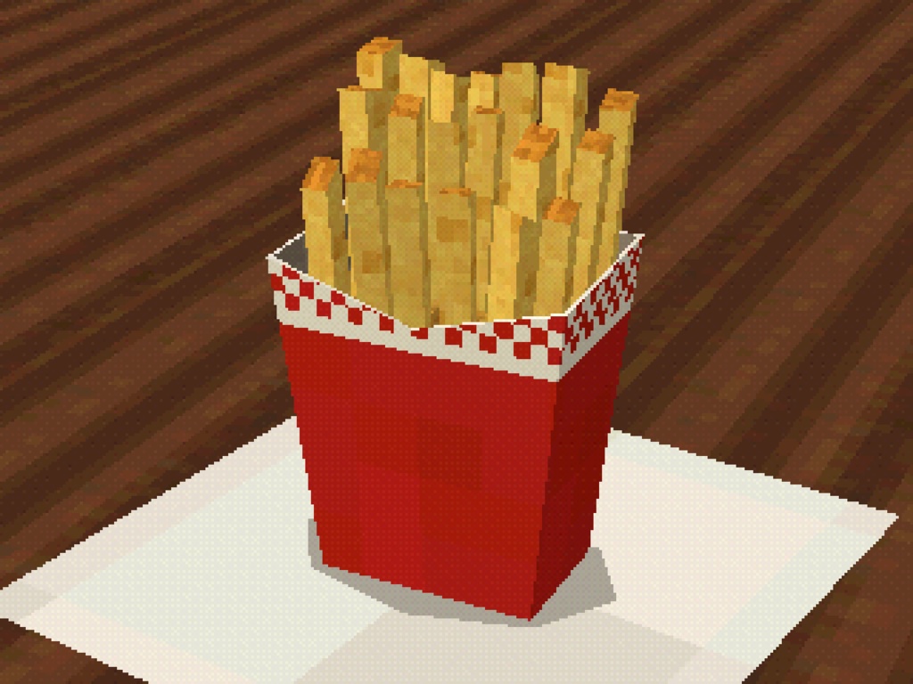 PS1風 フライドポテト｜VRChat向けローポリ小物 / PS1 Fries Prop