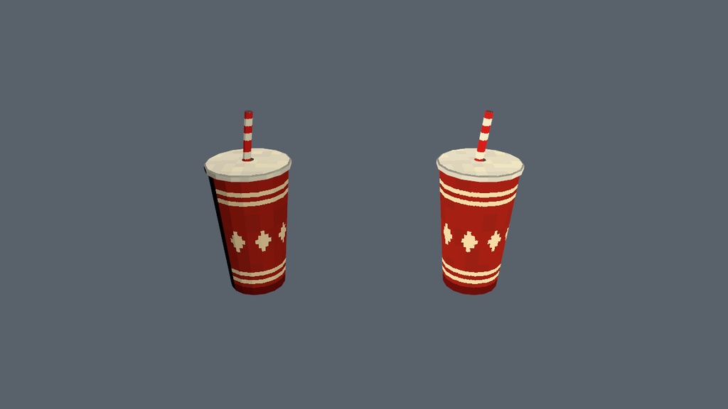 PS1風 ソーダカップ|VRChat向けローポリ小物 / PS1 Soda cup prop