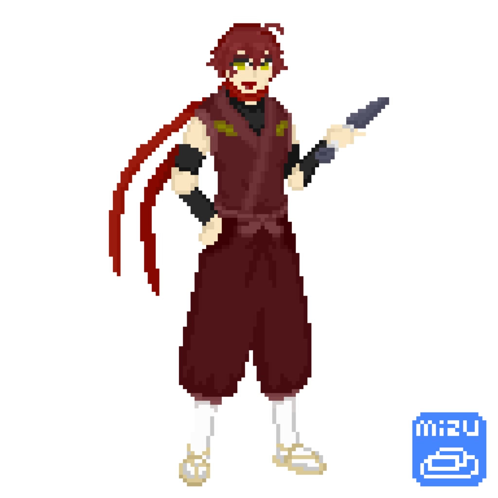 【シノビガミ】公式NPC　加藤段蔵立ち絵【ドット絵】