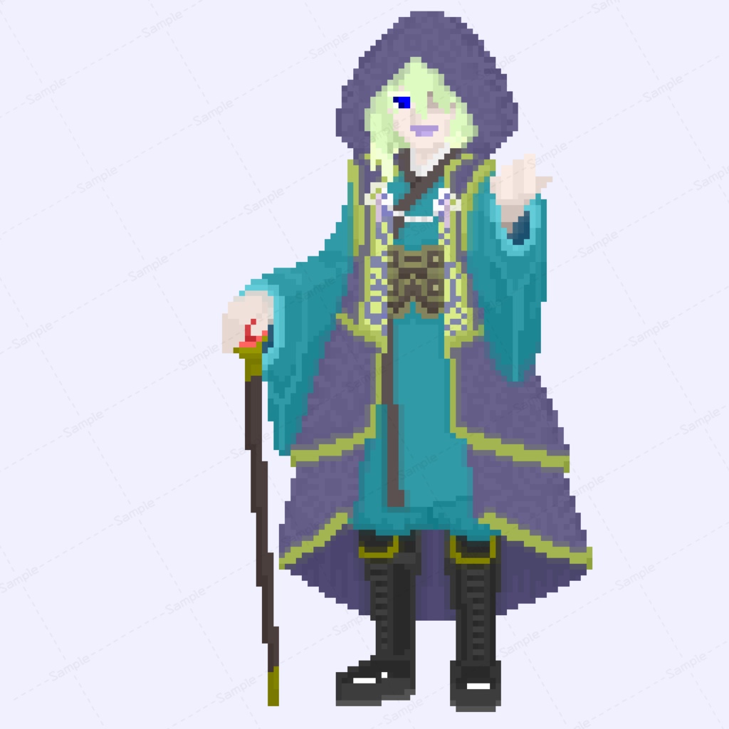 【シノビガミ】公式NPC　梵衹稀人立ち絵【ドット絵】