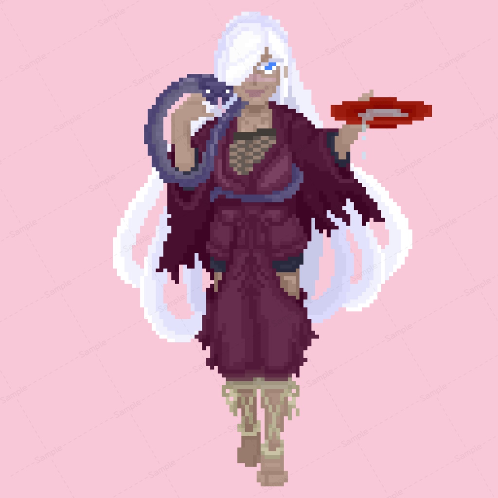 【シノビガミ】公式NPC　酒蛇苺立ち絵【ドット絵】
