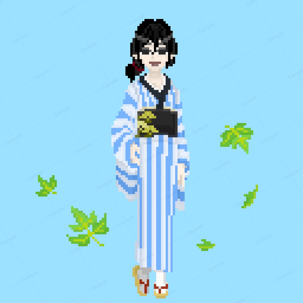 【シノビガミ】公式NPC　葛葉立ち絵【ドット絵】