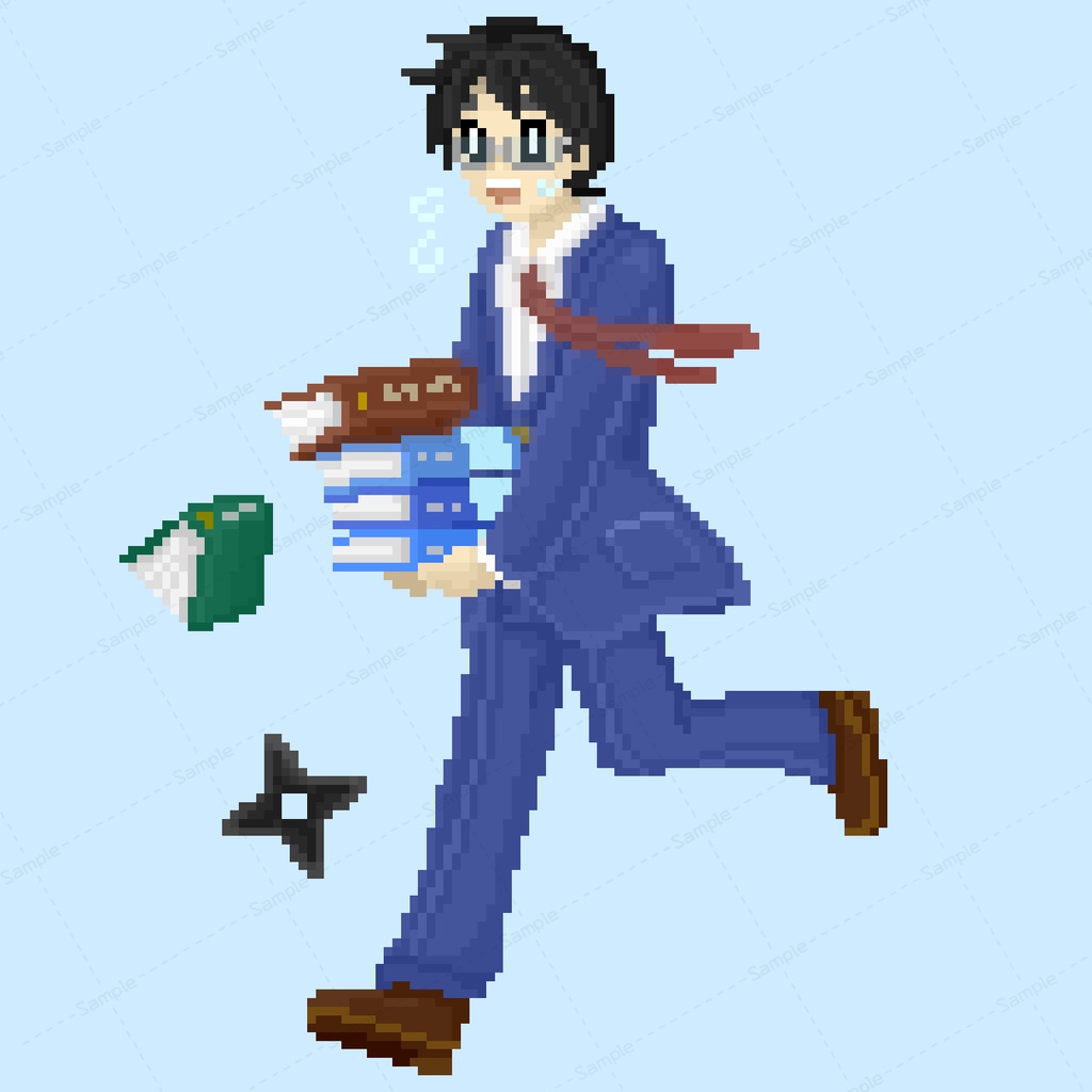 【シノビガミ】公式NPC　田中弥一立ち絵【ドット絵】