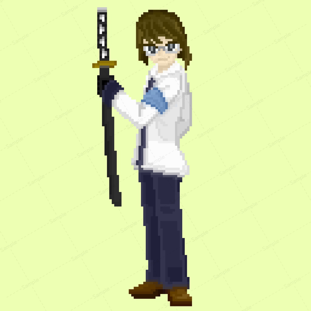 【シノビガミ】公式NPC　早乙女剣立ち絵【ドット絵】