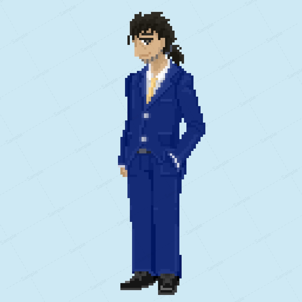 【シノビガミ】公式NPC　黒潮一人立ち絵【ドット絵】