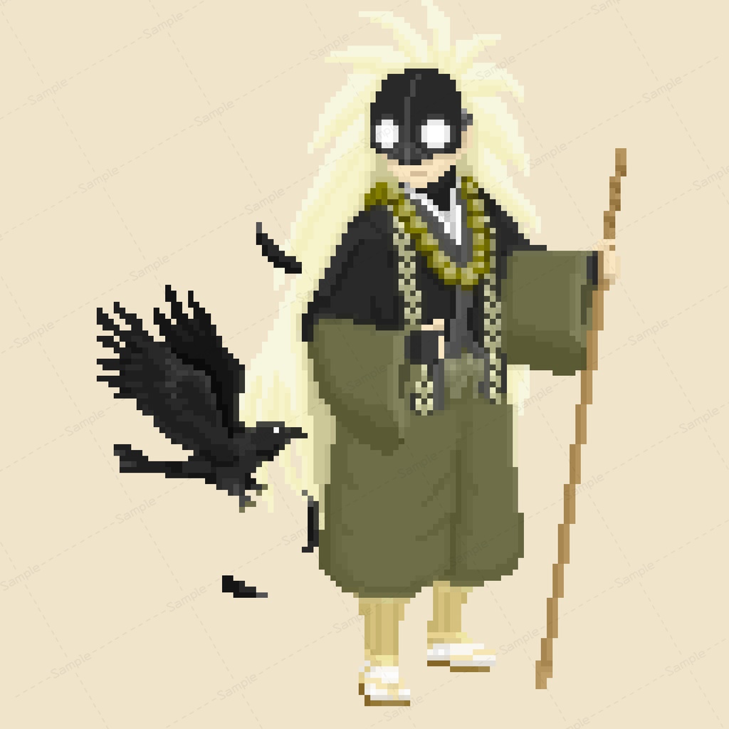 【シノビガミ】公式NPC　羽村黒生立ち絵【ドット絵】