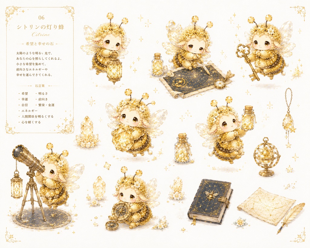 シトリンの灯り蜂｜幻想ステッカー