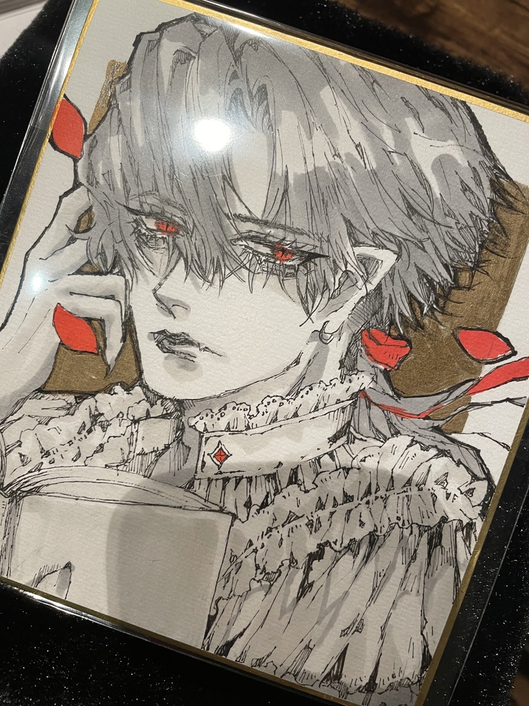 イラスト色紙原画吸血鬼ダウト