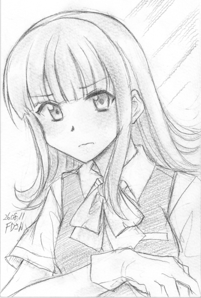 艦これ【初風】【花月】手描き鉛筆イラスト・ハガキサイズ