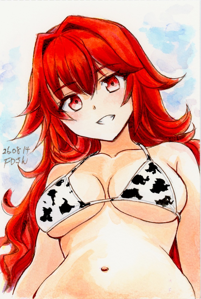 艦これ【フェニックス】手描きイラスト・ハガキサイズ