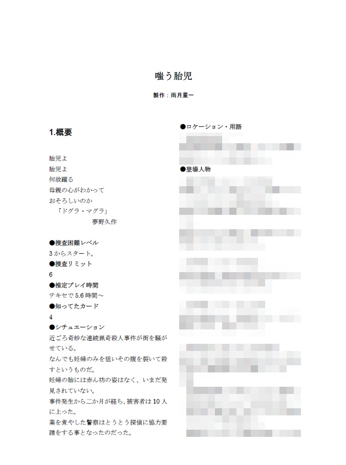 【フタリソウサ】嗤う胎児