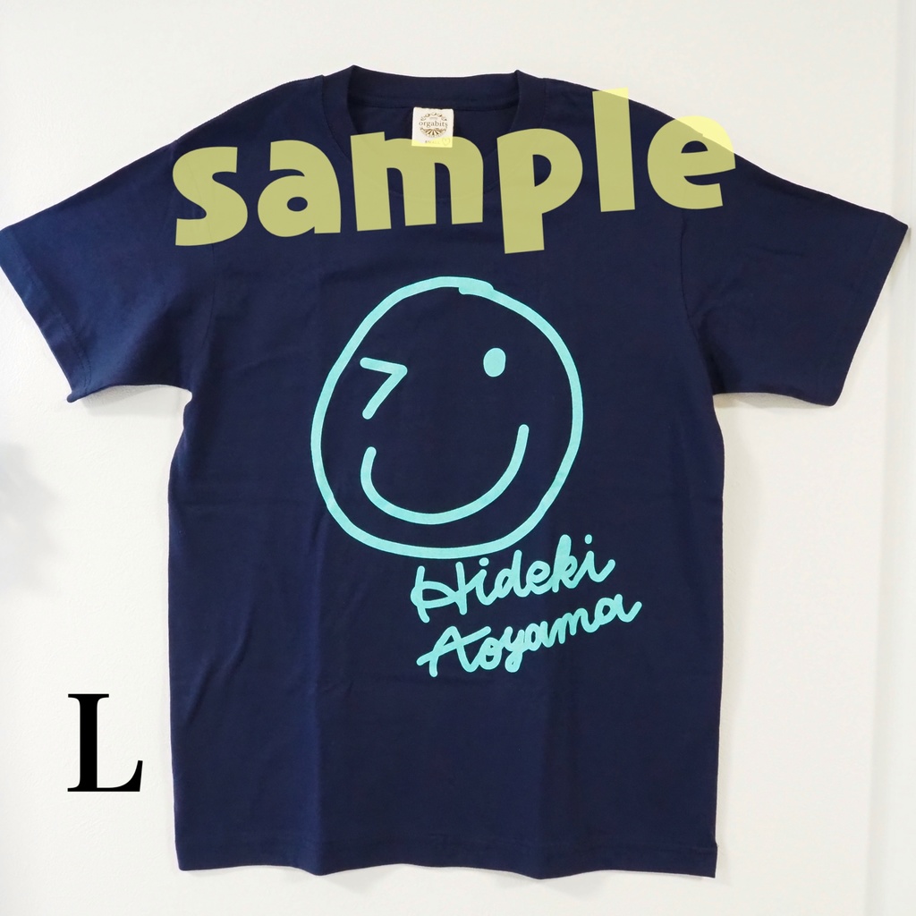 ネイビースマイルTシャツL
