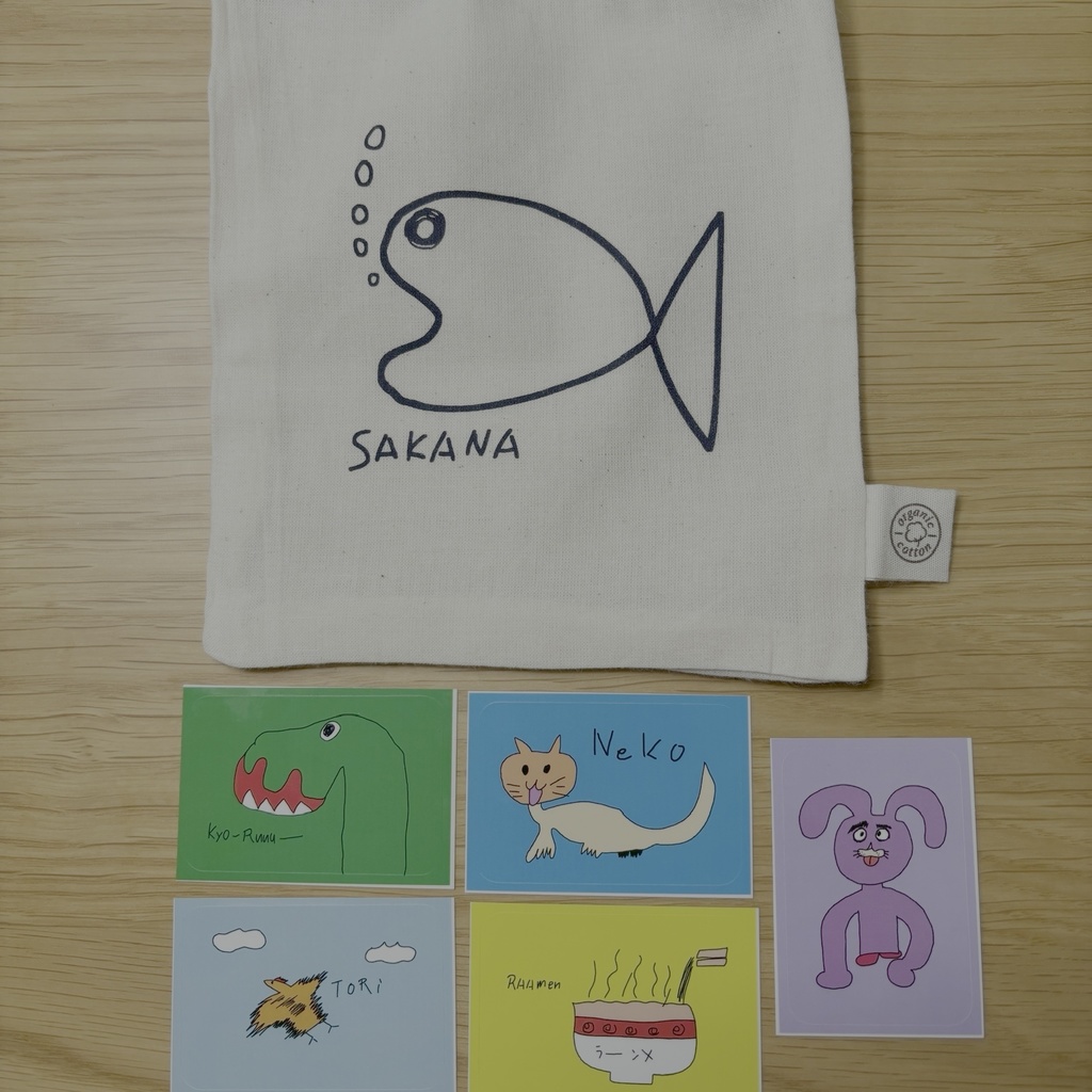 SAKANA巾着&ステッカーセット