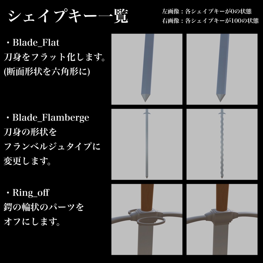 【3Dモデル】Zweihander/Flamberge