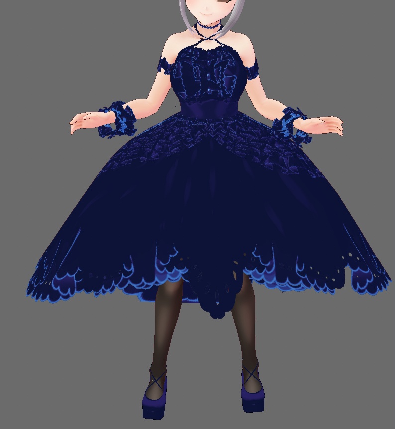 #VRoid正式版(stable ver.)&Beta:《3Colors》パーティードレス&靴セット/puffy skirt dress:セシル変身