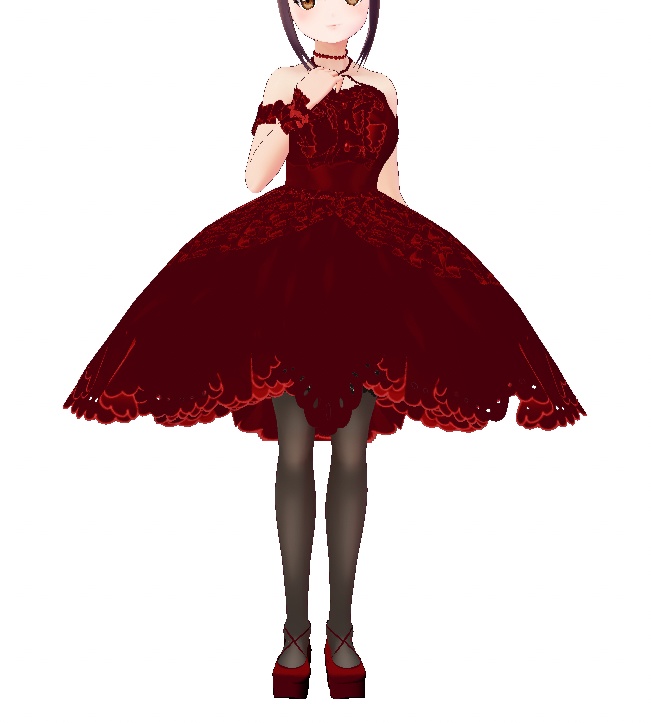 #VRoid正式版（stable ver.）&Beta：《3Colors》パーティードレス＆靴セット/puffy skirt dress：セシル変身