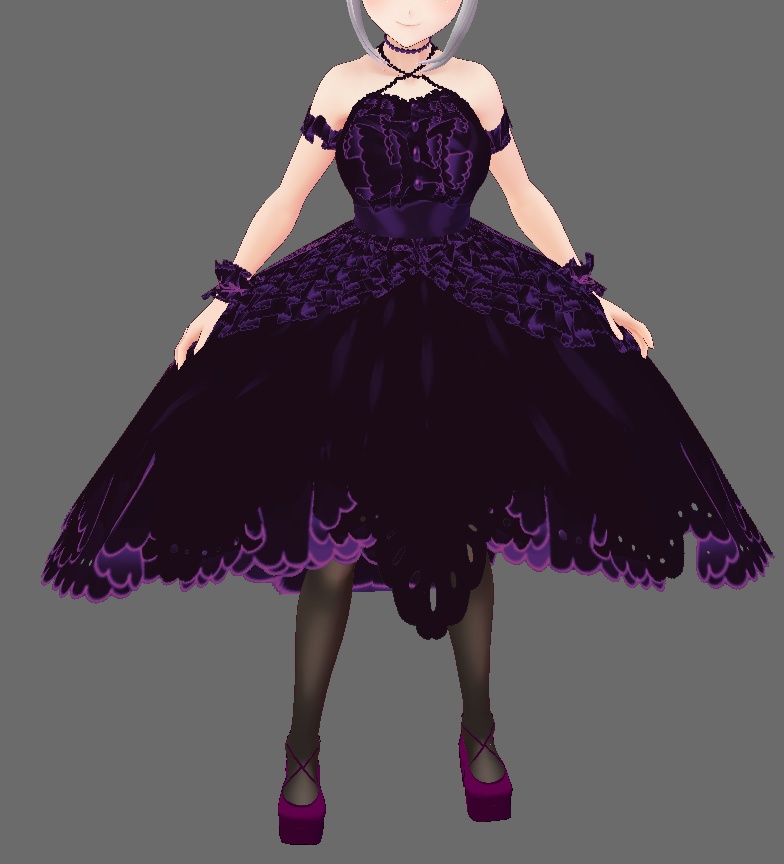 #VRoid正式版(stable ver.)&Beta:《3Colors》パーティードレス&靴セット/puffy skirt dress:セシル変身