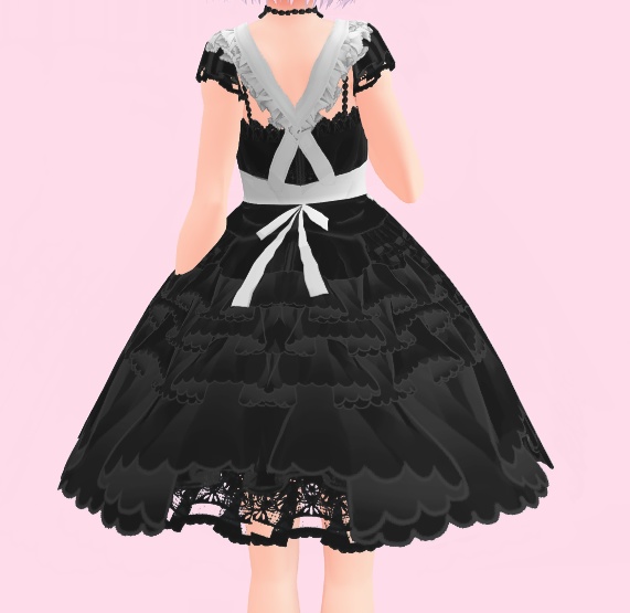 #VRoid正式版(Stable)&beta:重ね着用:色替え可能!メイドさん風フリルエプロン/Color changablewhite ruffled apron like a maid