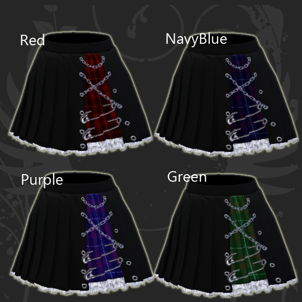 #VRoid 正式版(Stable)&Beta:パンキッシュゴシック風プリーツスカート/ Punkish gothic Skirt