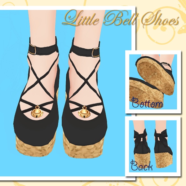 #VRoid 正式版（stable ver.）&Beta：《白猫・黒猫》鈴つきリボン靴（シューズ）/Little Bell Shoes：セシル変身可