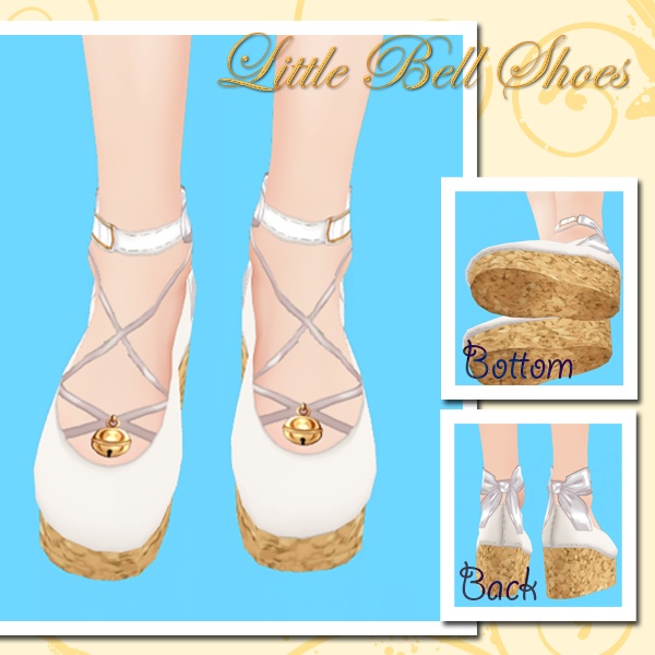 #VRoid 正式版(stable ver.)&Beta:《白猫・黒猫》鈴つきリボン靴(シューズ)/Little Bell Shoes:セシル変身可