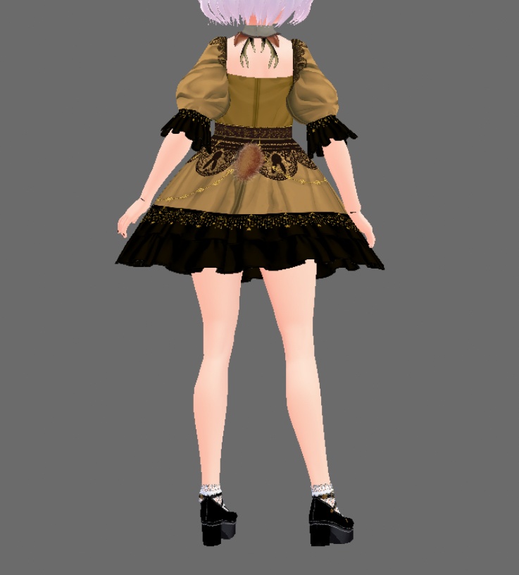 #VRoid β-made:うさぎ&小鹿&トナカイのリボンAラインワンピース/Rabbit,Bambi&Reindeer Ribbon A-Line OnePiece:セシル変身