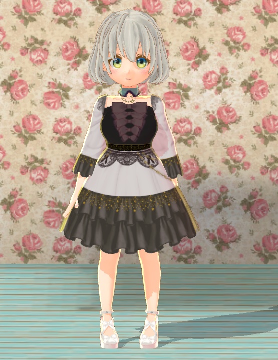 #VRoid β-made:うさぎ&小鹿&トナカイのリボンAラインワンピース/Rabbit,Bambi&Reindeer Ribbon A-Line OnePiece:セシル変身