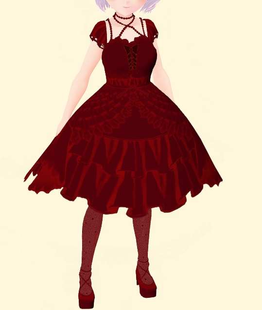 #VRoid β-made::《2Colors》パールミニフォーマルドレス4点セット/Pearly Mini Formal Dress 4Items Include:セシル変身