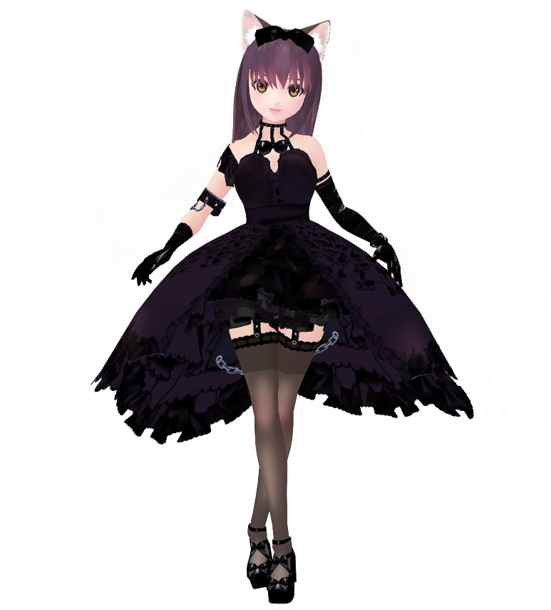#VRoid正式版(stable ver.)&Beta:パンクロックゴシックドレスセット/Punkish Rock Gothic&Lolita Diva Dress Set