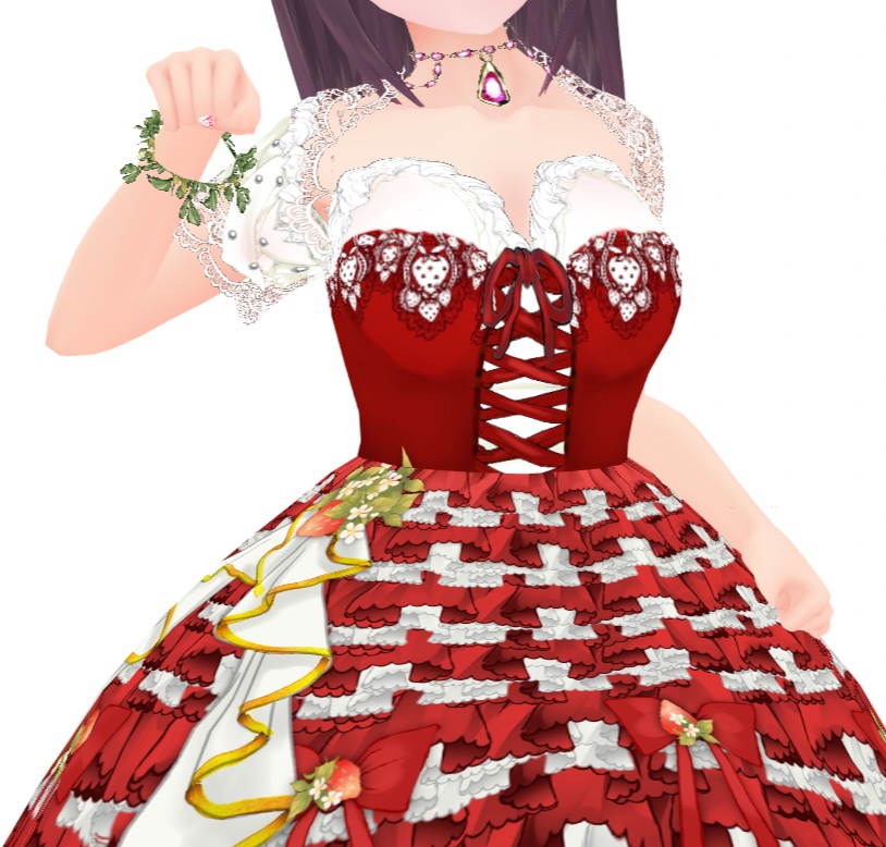 #VRoid 正式版(stable ver.)&Beta:イチゴのアイドルワンピース&靴セット/Strawberry Idol Onepiece&Shoes:セシル変身