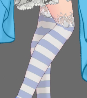 #VRoid β-made:《全5色》ストライプボーダー(縞々)オーバーニーソックス(ニーハイソックス・膝上靴下)/5 colors striped overknee socks