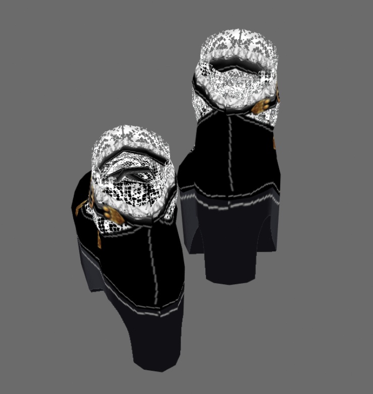 #VRoid正式版(stable ver.)&Beta:《白・黒・茶3色》スチームパンク・ゴスロリ風レース靴下つきクロスストラップ靴(シューズ)/Steampunkish Gothic Lolita Cross strap shoes with,without lace socks:セシル変身可