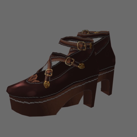 #VRoid正式版(stable ver.)&Beta:《白・黒・茶3色》スチームパンク・ゴスロリ風レース靴下つきクロスストラップ靴(シューズ)/Steampunkish Gothic Lolita Cross strap shoes with,without lace socks:セシル変身可